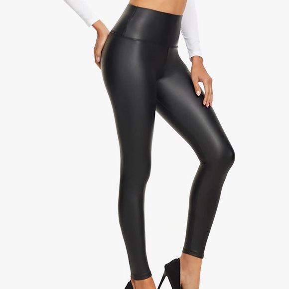emmas way Pants - - - HIGH WAISTED PU LEATHER LEGGINGS